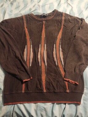 Vintage 90's Tosani 3D Wave Sweater Men's Size Medium Made In CANADA